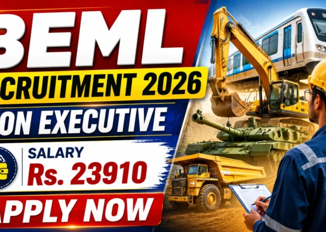 BEML Non Executive Recruitment 2026 Notification Out