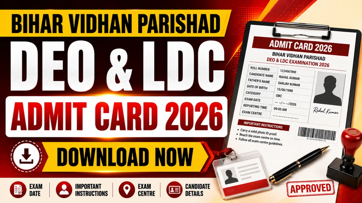 Bihar Vidhan Parishad DEO & LDC Typing Test Admit Card 2026 (Out)