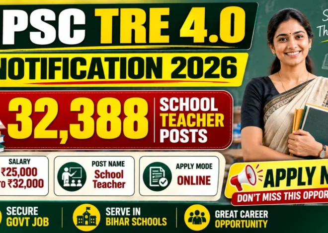 BPSC TRE-4.0 Recruitment 2026 Notification Out