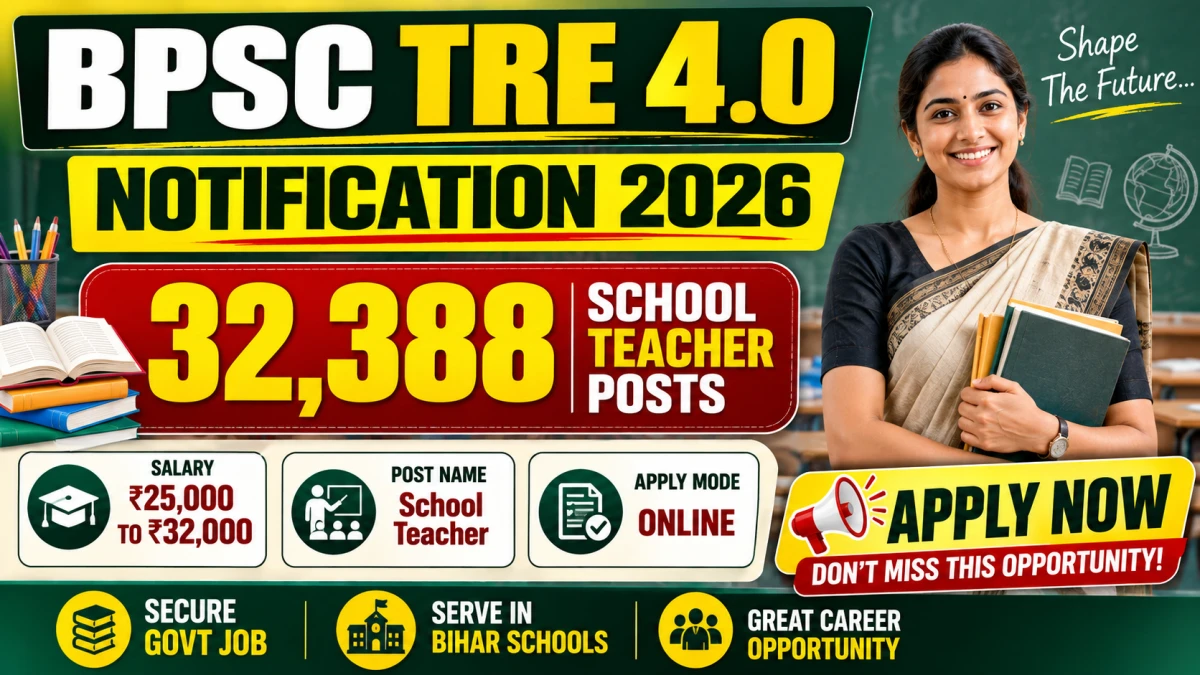 BPSC TRE-4.0 Recruitment 2026 Notification Out