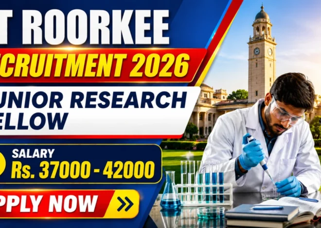 IIT Roorkee Junior Research Fellow Recruitment 2026