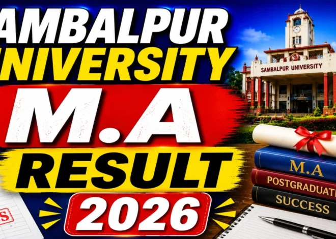 Sambalpur University M.A Result 2026 Out
