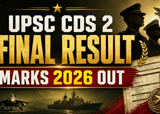 UPSC CDS 2 Final Result Marks 2026