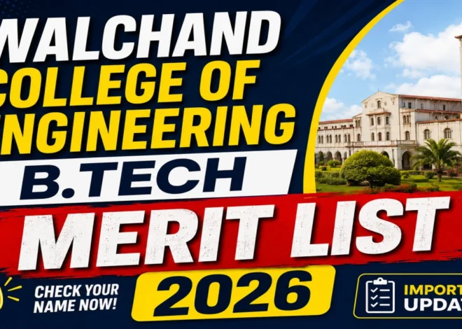 WCE B.Tech Merit List 2026 Out